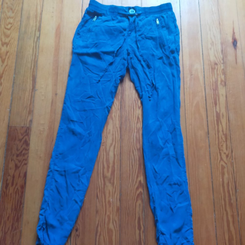 Blue silk relaxed fit pants from Dept  (s)
